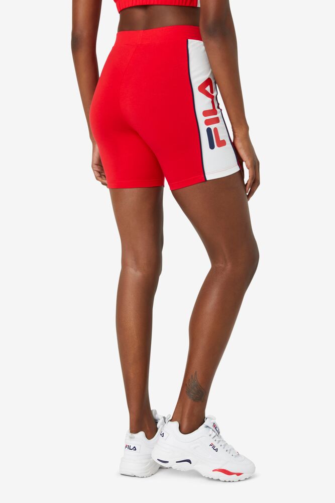 Fila Trina Bike Short Rojas Blancas | YJPT40351