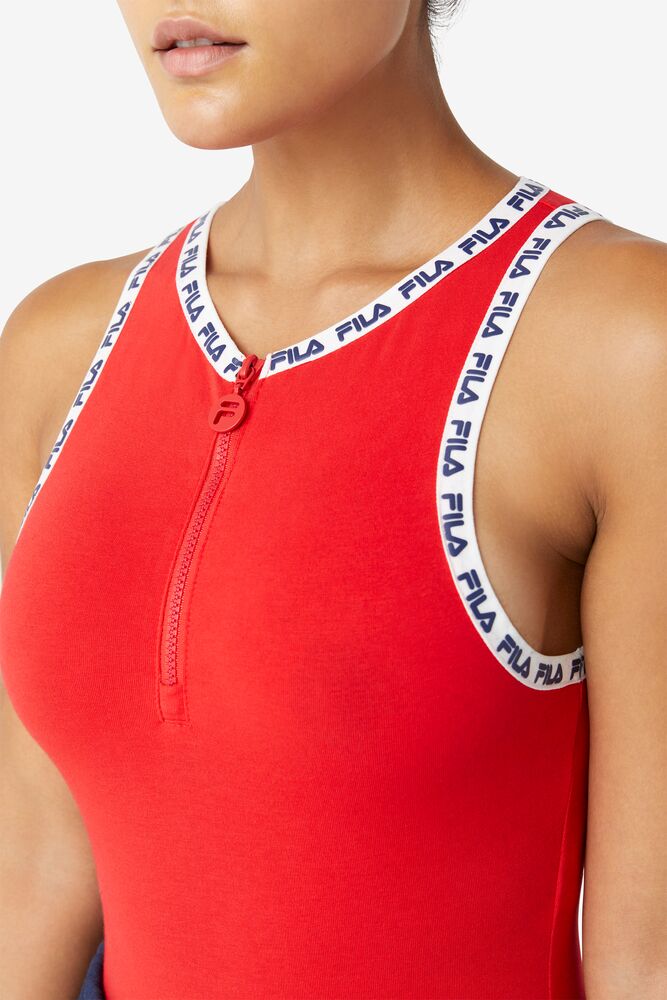 Fila Ulka Bodysuit Rojas Blancas | ABLZ15394