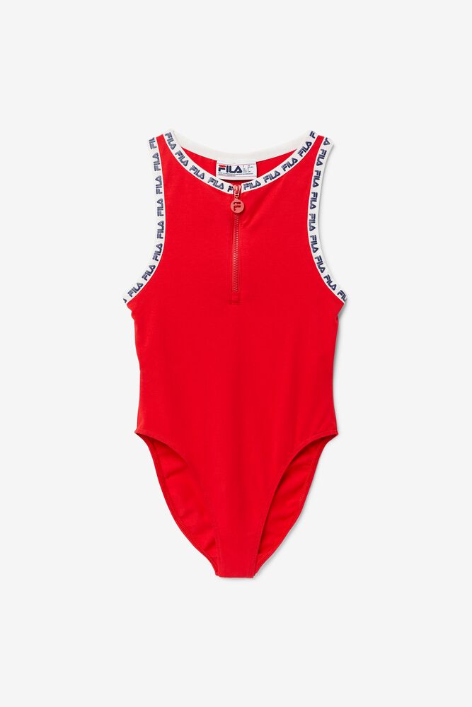 Fila Ulka Bodysuit Rojas Blancas | ABLZ15394