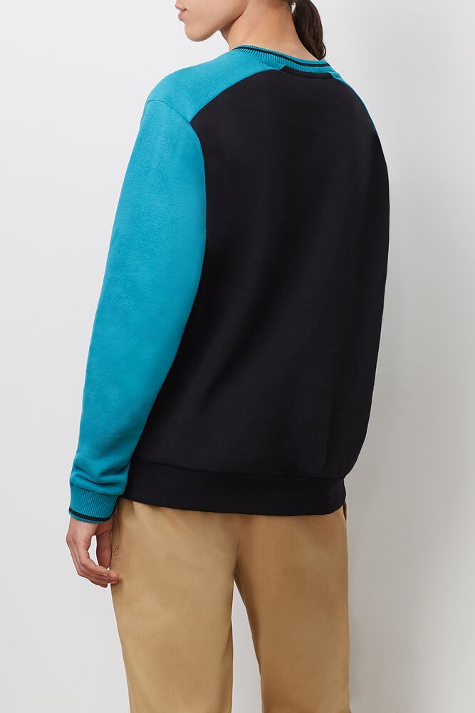 Fila Ventura Sweatshirt Blk/Hblu/Gfus | FCWJ67850