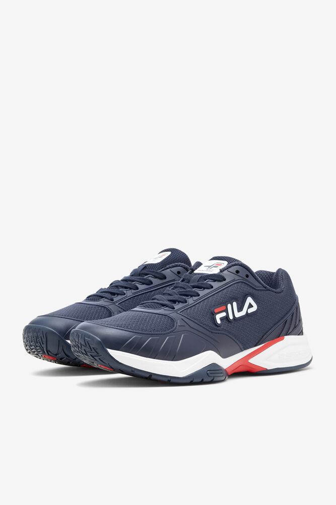 Fila Volley Zone Tennis Shoes Azul Marino Rojas Blancas | NBUC16854