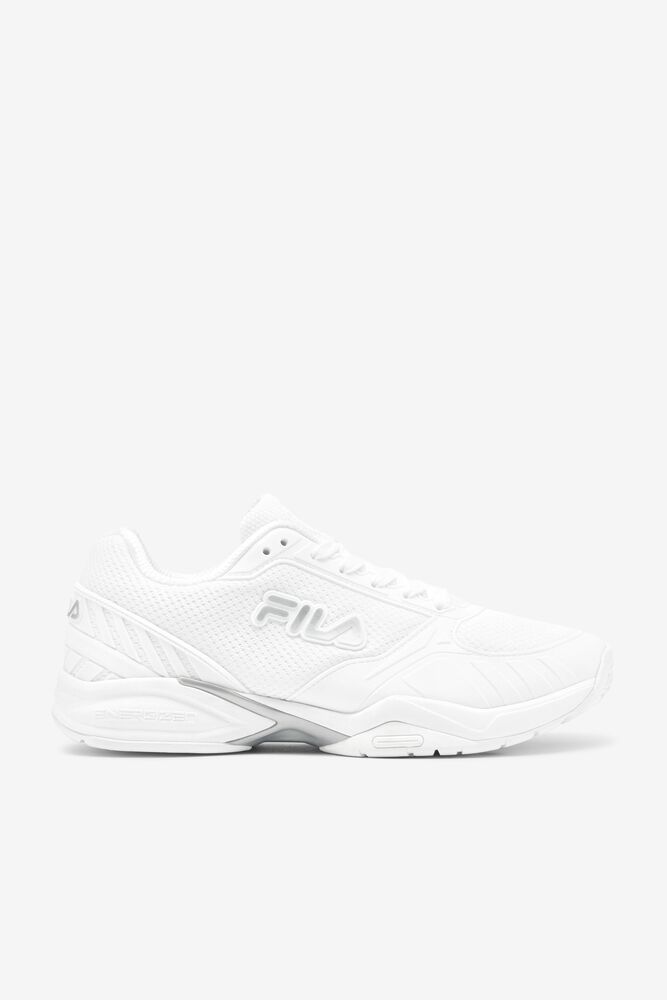 Fila Volley Zone Tennis Shoes Blancas Plateadas Blancas | RUKO19042