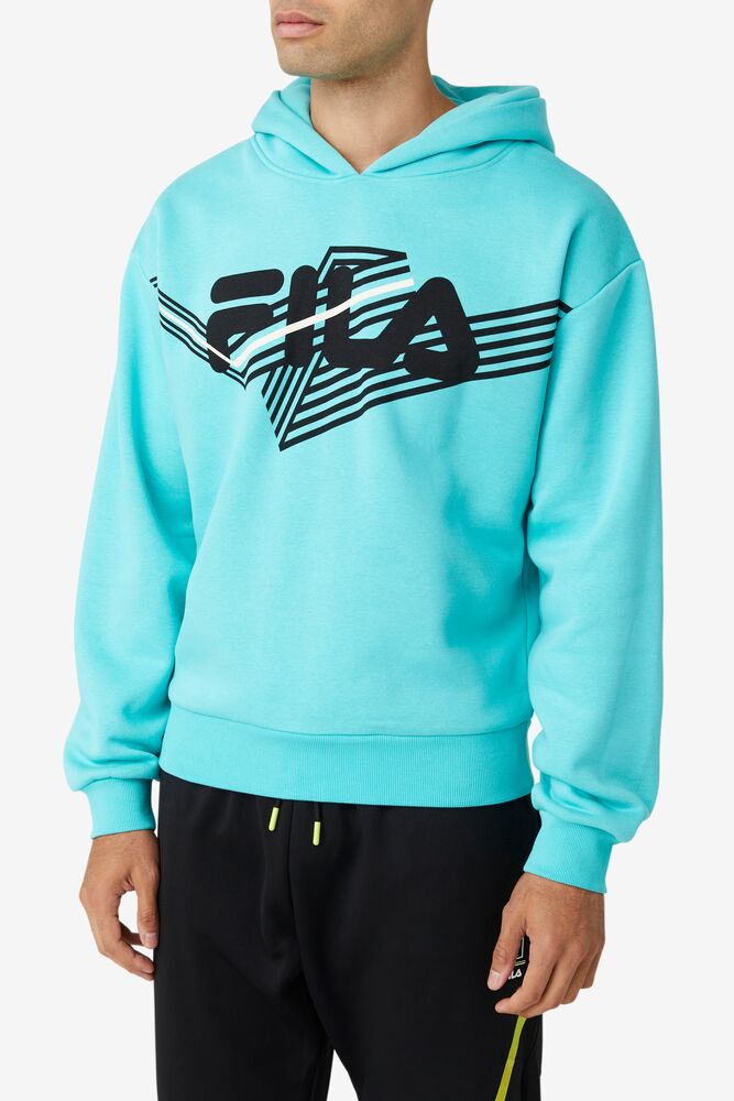 Fila Waldo Hoodie Azules Turquesa Negras | AWEI76185