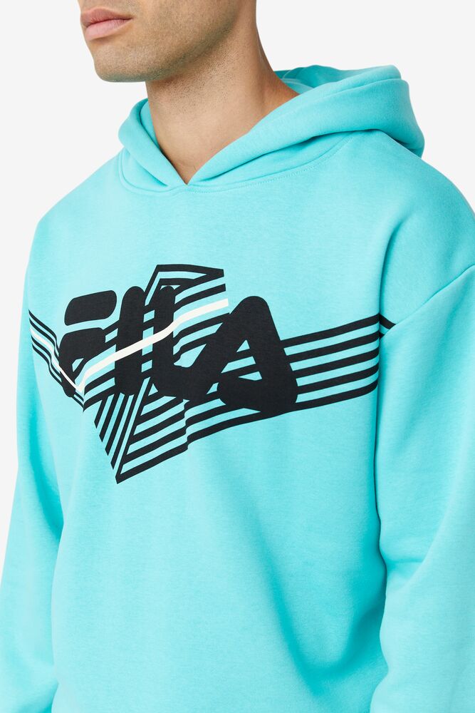 Fila Waldo Hoodie Azules Turquesa Negras | AWEI76185