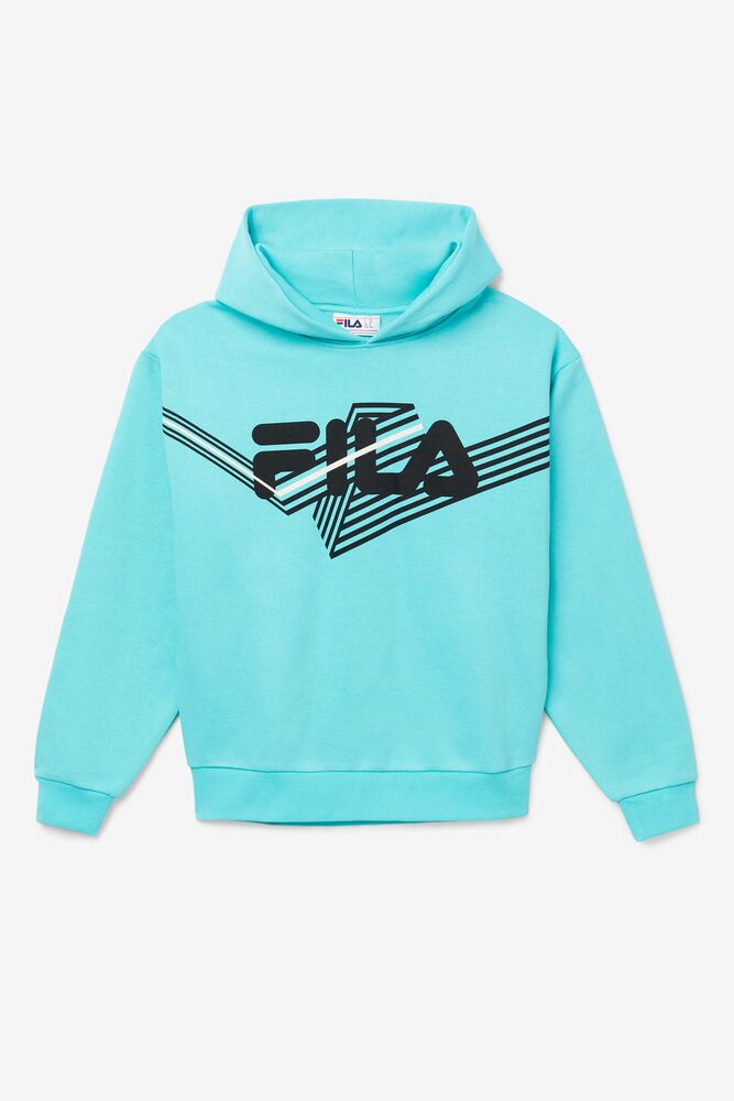 Fila Waldo Hoodie Azules Turquesa Negras | JTCO35126