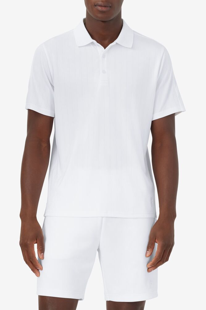 Fila White Line Pin Stripe Polo Blancas | ENWV72109