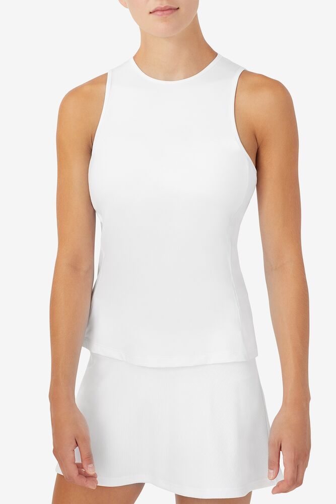 Fila White Line Racerback Tank Blancas | YTNR81296