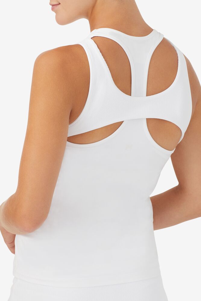 Fila White Line Racerback Tank Blancas | YTNR81296