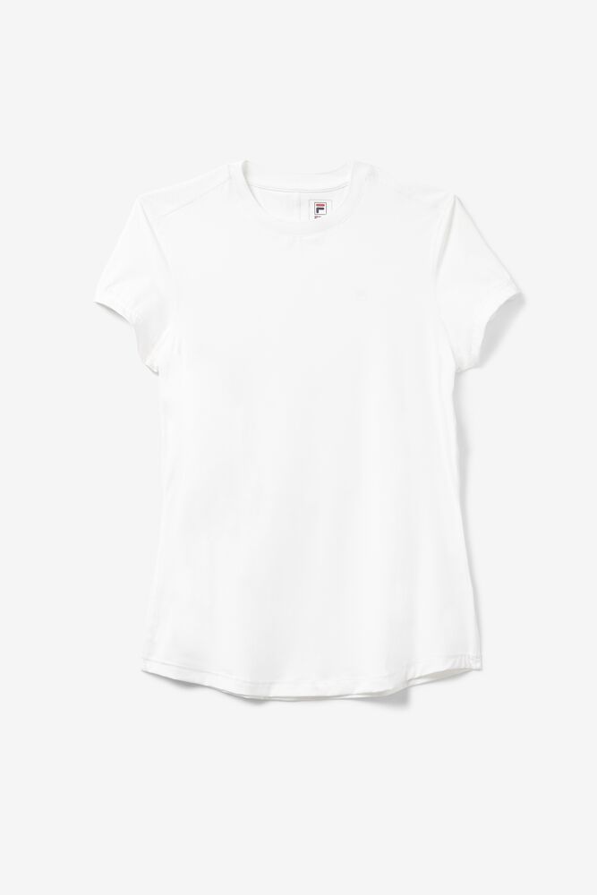 Fila White Line Short Sleeve Crew Blancas | DRUZ61370