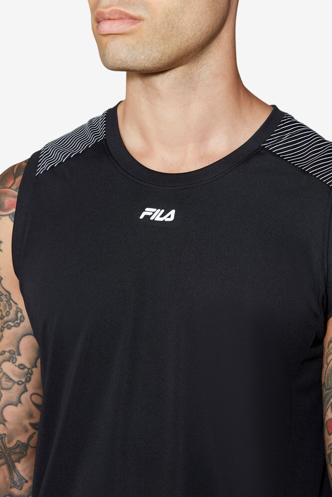 Fila Zain Tank Negras Plateadas | QAWO04653