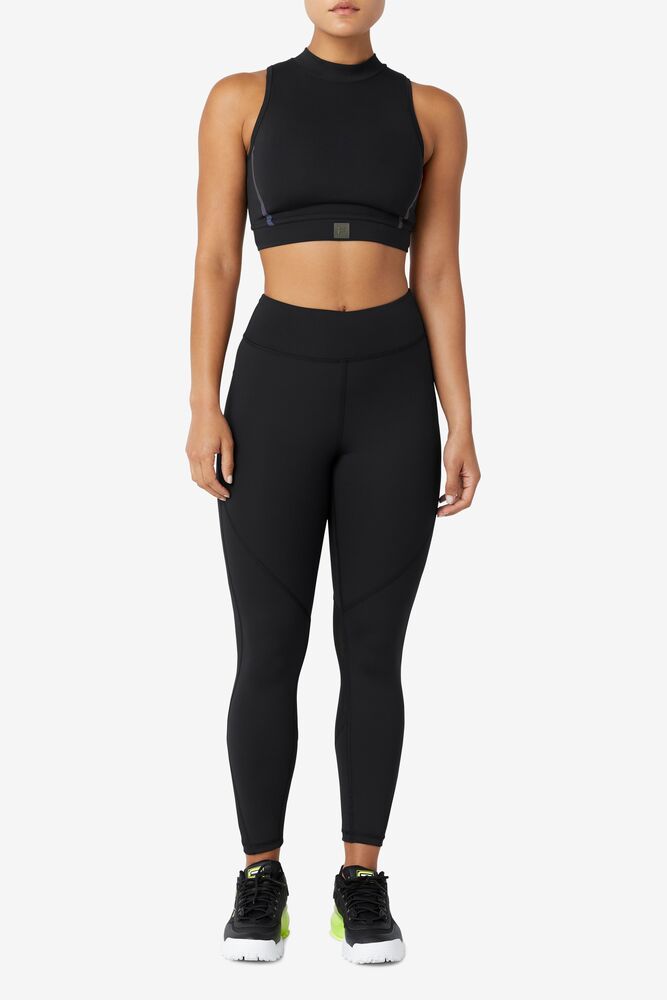 Fila Zola Crop Top Negras | AUCI15806