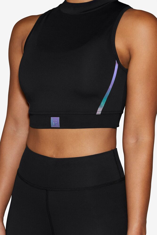 Fila Zola Crop Top Negras | AUCI15806